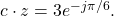 c \cdot z = 3e^{-j\pi/6}.