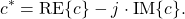 \begin{equation*}c^* = \text{RE}\{ c \} - j\cdot\text{IM}\{ c \}.\end{equation*}