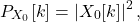 \begin{equation*}P_{X_{0}}[k] = \left|X_{0}[k]\right|^2,\end{equation*}