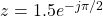 z = 1.5e^{-j\pi/2}