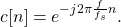 \begin{equation*}c[n] = e^{-j2\pi \frac{f}{f_s}n}.\end{equation*}