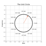 Figure 1: The unit circle with an example complex vector e(j pi/3).