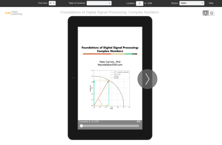 The eBook can be viewed as a tablet, cell phone or Kindle devices.