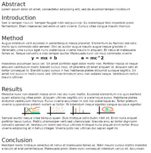 The outline for a typical technical paper. Expect to write in a different order than you would read the paper.