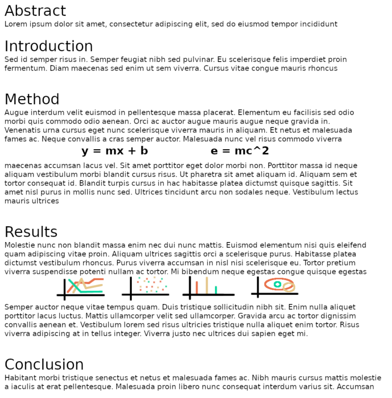 The outline for a typical technical paper. Expect to write in a different order than you would read the paper.