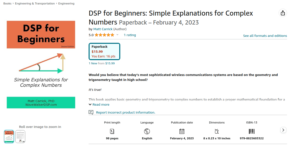 DSP for Beginners on Amazon