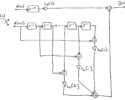 Figure 4: The PFB half band filter structure after folding the even-symmetric filter weights hA[n] and ignoring the zero weights in hB[n].
